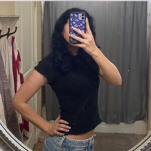 Zara black slightly cropped top